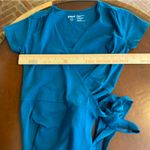 Pact  Organic Cotton Tie Wrap Dress Teal Sustainable Size small minimalist‎ basic Photo 3