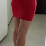 Bershka  women small mini red skirt bodycon tight fitted elastic tube stretch Photo 1