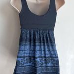 Athleta  scoop neck floral built in bra athletic tank top gray blue xs Photo 2