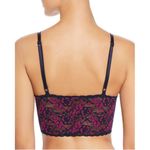 Hanky Panky ππ Cross-Dye Retro Longline Wireless Lace Bralette Navy Purple NWT Photo 1