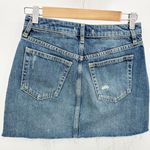 Free People Denim A-Line Dark Wash Blue Button Fly Skirt Women's Size 25 Photo 0