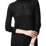 Lucky Brand Black Ribbed Knit Tunic Sweater Women's XL Slouchy Mock Neck Photo 0