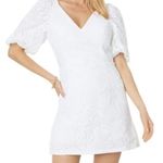 Lilly Pulitzer  Women’s Size 14 White Celestina V-Neck Eyelet Mini Dress Romper Photo 1