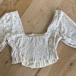 Urban Outfitters  Eyelet Crop Top in Cream Photo 4