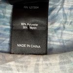 Ali Miles Top Womens S Blue Beach Print Burn Out Crinkle Knit Artsy Tunic Blouse Photo 3