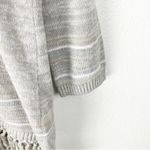 Tommy Bahama Anacapa Silver Linen Blend Fringe Trim V-Neck Hooded Sweater Small Photo 9