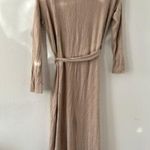Gibson Look Cozy Fleece Long Belted Cardigan Almond Tan Beige Nude Size Small Photo 4