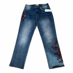 Driftwood  Stella  Blue Jeans with Red Floral Embroidery size 29 Photo 1