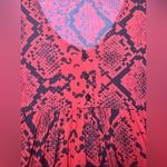 ZARA  Amy Dress Red Snakeskin Print Oversized Mini Dress Size Small Long Sleeves Photo 9