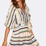 Anthropologie  Lost + Wander Patti Puff Sleeve Striped Ruffle Tassle Dress Photo 0