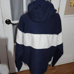 Champion NWT Reverse Weave Womens Navy White Siesta Key Crop Hoodie Large Photo 1