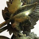 Vintage Brass Layered Leaf Brooch Shoulder Pin Photo 3