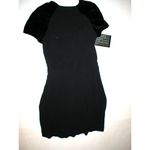 Prada New Womens 4 NWT Italy Dress Black 40 Velvet Silk Acetate Short Sleeves Photo 11