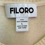 Filoro Cashmere Sweater L Cream Embroidered Fruit Pullover Jumper Strawberry Pink Size L Photo 4
