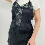 vtg delicate lace black cami lingerie top spaghetti strap approx s Photo 2