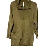 Anthropologie Daily Practice by  Green Meru Mini Sweatshirt Dress Half Zip Large Photo 0
