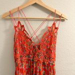 Free People FP One Red Floral Print Adella Bralette Slip Dress Size Small Photo 4