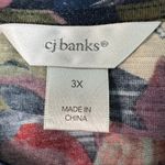 CJ Banks Dark Floral Boho Womens Top 3X Stretch Lightweight Casual Wear V Photo 1
