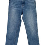 ZARA  Relaxed High Rise Straight Wide Leg Stretch Jeans 6 Medium Blue Wash #4066 Photo 0