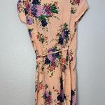 & Other Stories & Other Stories Los Angeles Atelier Pink Peach Floral Wrap Midi Dress size US 8 Photo 8