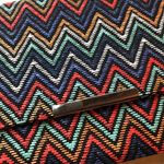 Jessica McClintock  Nora Straw Chevron Purse NWOT Photo 1