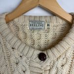 Thomas Keeling Wool Fisherman Sweater Cardigan Sz XL Chunky Hand Knit Photo 4