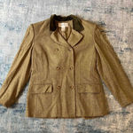 Jones New York Vintage Wool Silk Double Breasted Blazer Velvet Collar Size 12 Photo 0