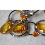 Source Unknown NWT Fashion Set Orange Ribbon/Beaded Round Link Chain Teardrop Earrings/Necklace Photo 3