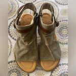 blowfish  Malibu Women Canvas Open Toe Slingback Flat Sandals Brown Green sz 8 Photo 6