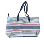 Dooney & Bourke  Waverly Shopper Tote Striped Zippered Navy Red Handbag Purse Photo 4