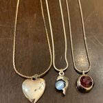3 dainty necklaces dolphin heart purple circle Silver Photo 0