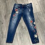 Sandpiper Embroidered Floral Appliqué Stretchy Jeans Size 8 Blue Photo 0