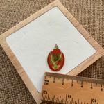 Vintage Brass Oval Pendant With White Dove & Holly Design Photo 2