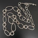Brighton Retired Silver-plated Pebbled Hammered Geometric Links 35” Necklace 91g Photo 1