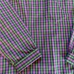 LL Bean Wrinkle Resistant Plaid Button Up Shirt Long Sleeve Cotton Women XS NWOT Green Photo 5