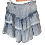 Driftwood Acid Washed
Ruffle Denim Mini Skirt Photo 0