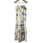 EXPRESS  Cream and Blue Floral squared neck tiered spaghetti strap Maxi Dress Photo 3
