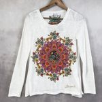 Desigual  Womens Top Small Long Sleeve Boho Festival Mandala Sheer Back Artsy‎ Photo 0