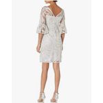 Adrianna Papell Mother of the Bride Bell Sleeve Embroidered Sequin Dress Size 6 Photo 1