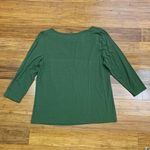 Talbots Top Womens Large Petite Green Cowl Neck 3/4 Sleeve Casual Comfy Blouse Photo 2
