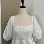 Free People Violet Puff Sleeve Tie Back Babydoll Mini Dress in White Size M (?) Photo 6