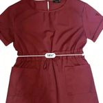VICI CASUAL CINCH WAIST FRONT POCKETS MAROON WEEKEND SHIRT DRESS - SIZE L Photo 7