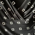 Ralph Lauren Lauren  10 Dress Black White Ruched Short Sleeve Diamond Timeless Photo 2