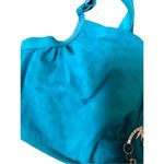 Profile turquoise bikini top with silver medallion center adjustable straps 38 D Blue Size undefined Photo 2