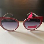 Betsey Johnson NWT--RED FRAME CAT EYE SUNGLASSES Gorgeous red frame cat eye sunglasses, red on outside, black and white on inside, brand new Photo 1