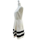 Calvin Klein  Size 10 Cream and Black Sleeveless Dress‎ Pleated Skirt Fully Lined Photo 2