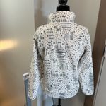 Billabong Boundary Mock Fleece Pullover 1/4 Zip Animal Print White Black Sweater Photo 3