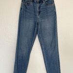 American Eagle  Stretch Mom Jeans Classic Blue High Rise Tapered Ankle Length 0 Photo 3