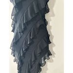 Oh Polly  Nevali Bandeau Ruffle Detail Maxi Dress in Black Asymmetric NWOT Size 0 Photo 5