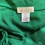 Spense bright green embroidered bell sleeve peasant top Size L Photo 1